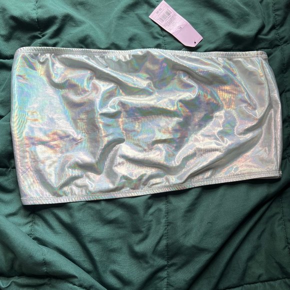 wild fable Tops - Wild Fable Iridescent Tube Crop Top NWT